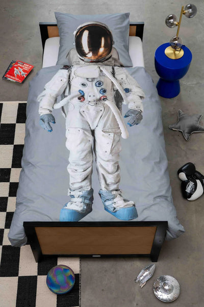 Snurk - dekbedset 140x200cm astronaut grijs