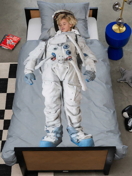 Snurk - dekbedset 140x200cm astronaut grijs