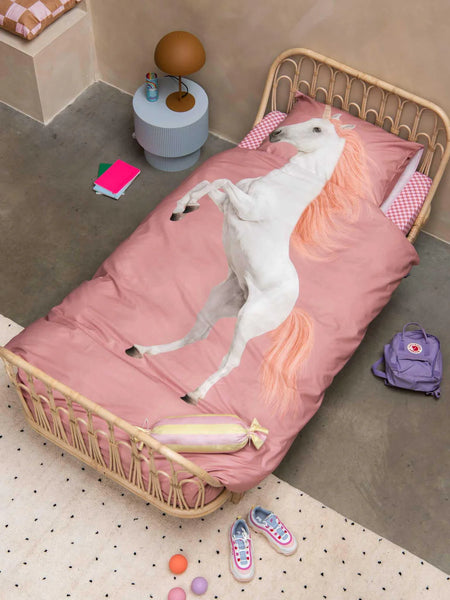 Snurk - dekbedset 140x200cm unicorn pink