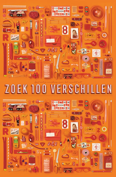 Stratier - xl poster - zoek 100 verschillen oranje