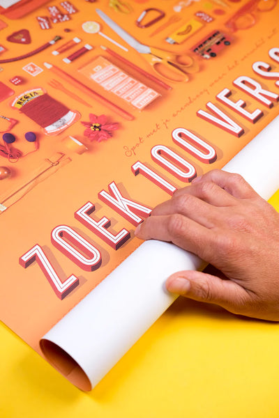 Stratier - xl poster - zoek 100 verschillen oranje