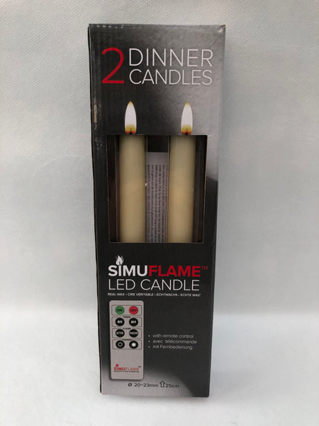 2 dinner candles simuflame