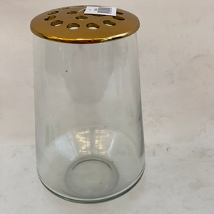 Vaas met deksel helder-goud(T1L)