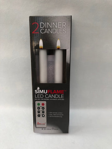 2 dinner candles simuflame