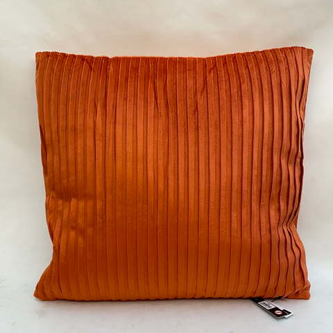 Kussen met lijnen velvet oranje 45 x45 cm(T5 L)