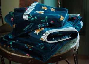 Pip Studio - Les Fleurs handdoek dark blue
