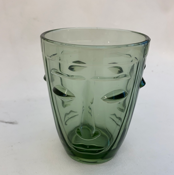 Drinkglas gezichtje groen (2maten) (T3/L)