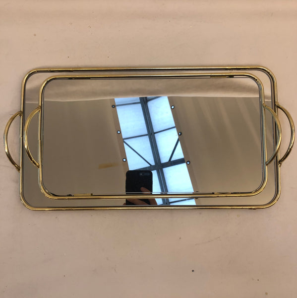 Dienblad m/spiegel goud (2maten)