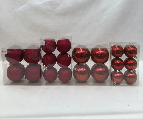 Assortiment onbreekbare ballen rood (4soorten)